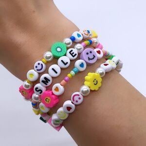 NWT Wool + Pepper Co. Y2K Smile Bracelet Stack (4)